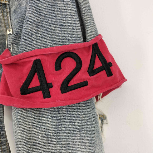 フォートゥーフォー 424 ダメージ加工 デニムトラッカージャケット メンズ  XL